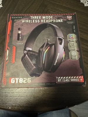 Onikuma GT826 Wireless Gaming Headset RGB Lighting, BT/2.4G/Wired, Mic, Black