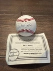 Pete Rose Signed Baseball Along With Certificate Of Authenticity