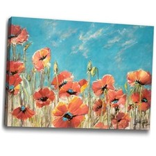 Colorful Flower Canvas Wall Art Farmhouse Floral 12"L x 15"W Safflower flower1