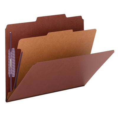 10 Smead Classification Red Pressboard Folders 1 Divider Letter New in Box