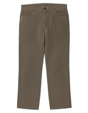 WRANGLER Mens Texas Stretch Straight Casual Trousers W38 L30 Grey Cotton BN29