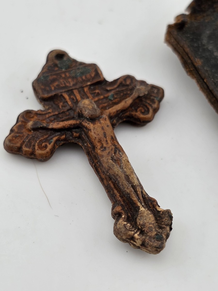 Rare Antique 1907 Pope Pius X Catholic PARDON INDULGENCE Crucifix