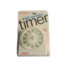 Vintage Sunbeam Single Ring 60 Minute Timer Model 8153 White 1991