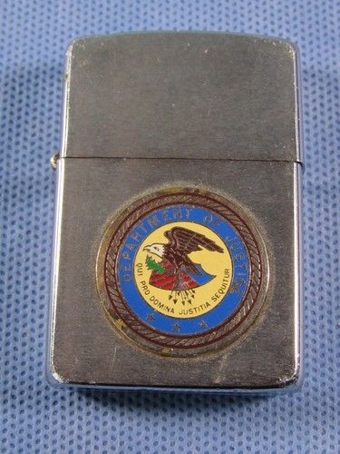 Vintage OEM Official Department of Justice DOJ Zippo Lighter Dings Scuffs Works
