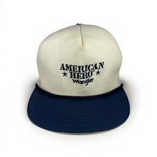 Vintage Wrangler Jeans American Hero Snapback Hat, Cap w/ Rope, MADE IN USA