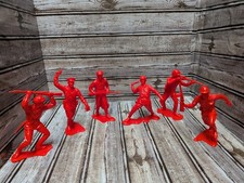 6 Marx Russian Plastic Toy Soldier Lot Red Reissue