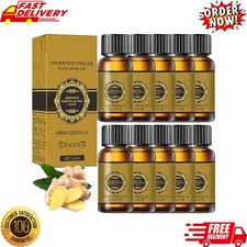 10 Pack Belly Drainage Ginger Oil, Ginger Oil Lymphatic Drainage Massage Oil,...
