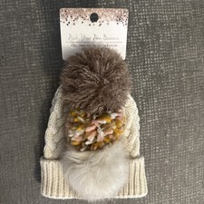 New Womens Pick Your Pom Beanie Beige 3 Pom Poms Knit Hat Adult
