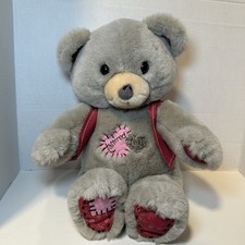 VTG 1988 Grey "Tattered" Teddy Bear Plush Stuffie Toy DAKIN Patchwork Teddies