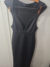 Pretty Little Thing Black Woven Scoop Neck Maxi Dress Size 4