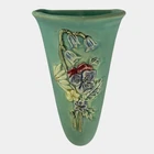 Weller Blossom 1930s Vintage Art Pottery Floral Matte Green Ceramic Wall Pocket