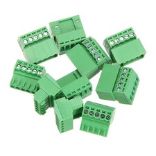 5 Set 5 Pin 2.54mm Pitch Pluggable PCB Screw Terminal Block 125V 4A Green