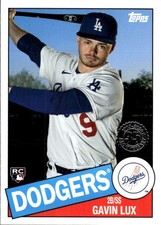 2020 Topps Update Gavin Lux #85TB-19 1985 Topps Baseball 35th Anniversary 22K