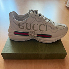 Gucci Rhyton Herren Low Top Sneaker Leder Wei...