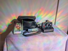 Vintage Polaroid Pronto Land Camera with Strap, 2 Flashes, Manual, And Bag