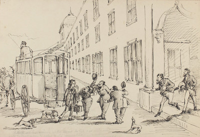 CANNES Riviera - Original 1860er Feder & Tusche SKIZZE - Südfrankreich Major Thurlow