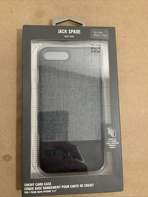 Jack Spade Iphone & Credit Card Case for Apple iPhone 7 Plus & 8 Plus Grey/Black