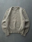 Vintage 1960s Carroll Reed Ski Shops Grey Striped Wool Crewneck Sweater M