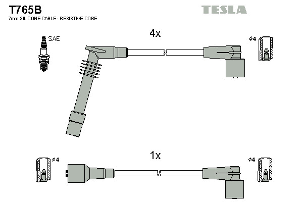 Tesla ZüNdleitungssatz ZüNdkabel Satz FüR Opel Corsa B 1.4I 1.2I Astra F Cc-image