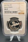 2022 Niue Spinner Dolphin 1/2 oz Silver Coin NGC Black Prooflike Dolphin