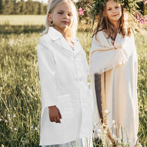 Children's Lab Coat Student Miss Dress up Professional Kids Scientist Costume - Picture 12 of 12