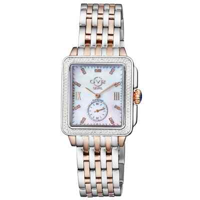GV2 by Gevril Women's 9254B Bari Diamond MOP Dial Two Tone Swiss Quartz Watch