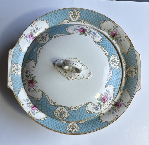 Rare Staffordshire England MYOTT Rose Oval China Serving Bowl With Lid - Picture 9 of 10