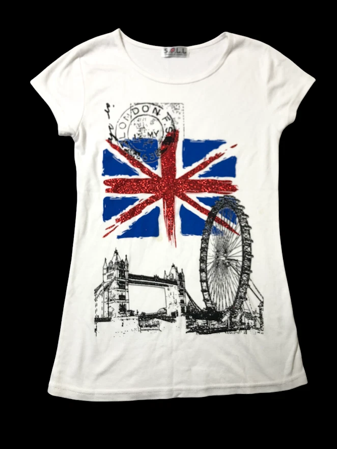 S.O.L.L Grandes Souvenirs Británicos Londres Jóvenes Niñas Camisetas Camiseta EE. UU. Talla XS 32 Foto 2 de 4