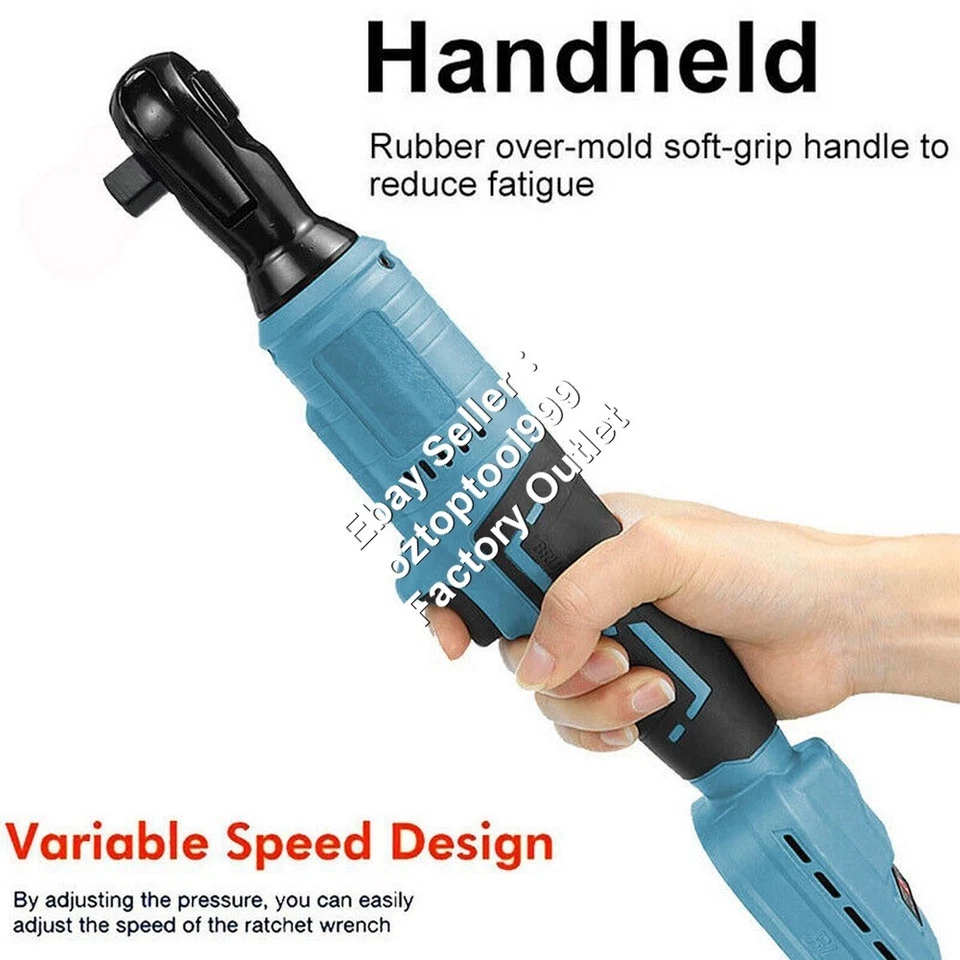 300Nm Brushless 1/2'' Cordless Ratchet Wrench Right Angle For Makita Battery 18V