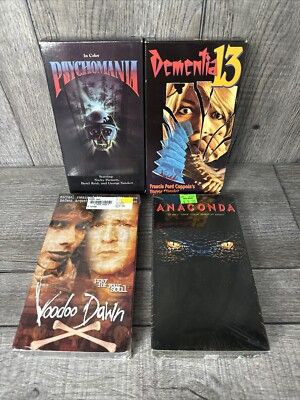 Lot of 4 Vintage VHS Horror/SciFi/Thriller Halloween VHS Free Ship! Some Sealed