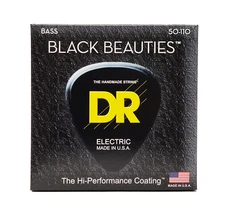 DR Strings Black Beauties Colored Bass Strings Heavy 50-110