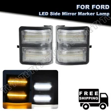 2x LED Side Mirror Marker Lights For 2008-16 Ford F250 F350 F450 F550 Super Duty