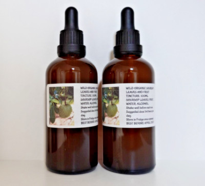 Natürliche Bio Soursop Blätter & Frucht Tinktur große 100ml Flasche. Exp Nov 2027