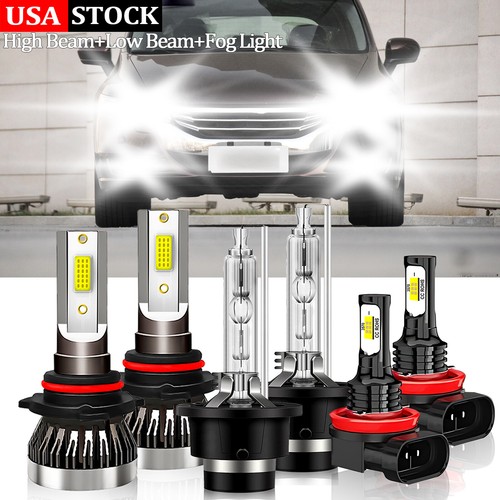 For Honda Odyssey 2011-2018 Combo LED HID Headlight + Fog Light Bulbs Bright