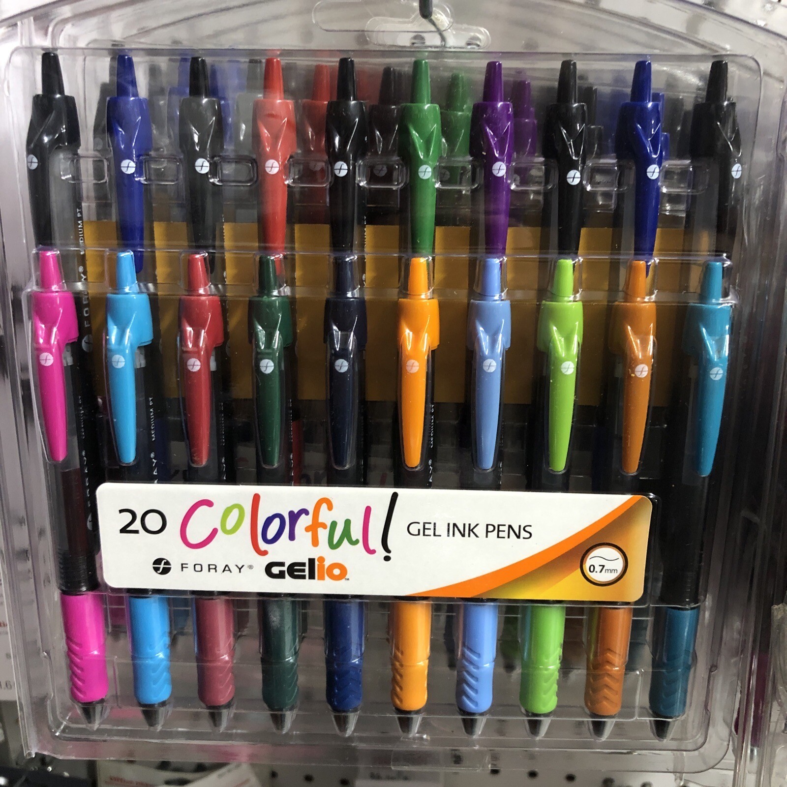 Foray Gelio Office Depot 20 Colorful Retractable Gel Ink Pens Medium