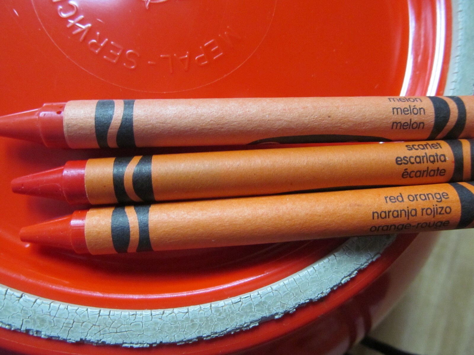 Rosti Mepal Melamine 3 Mixing Nesting Bowls White Yellow Orange  Denmark Vintage