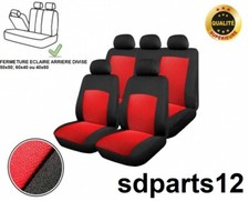 Für Opel Corsa Astra Mokka Bezüge Von Sitz Stoff Lux Rot Schwarz Hintere Geteilt