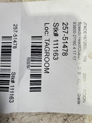 2005-2007, Scion TC Scion, Speedometer Cluster, Part Number - 83800-21160 - Bild 1 von 4