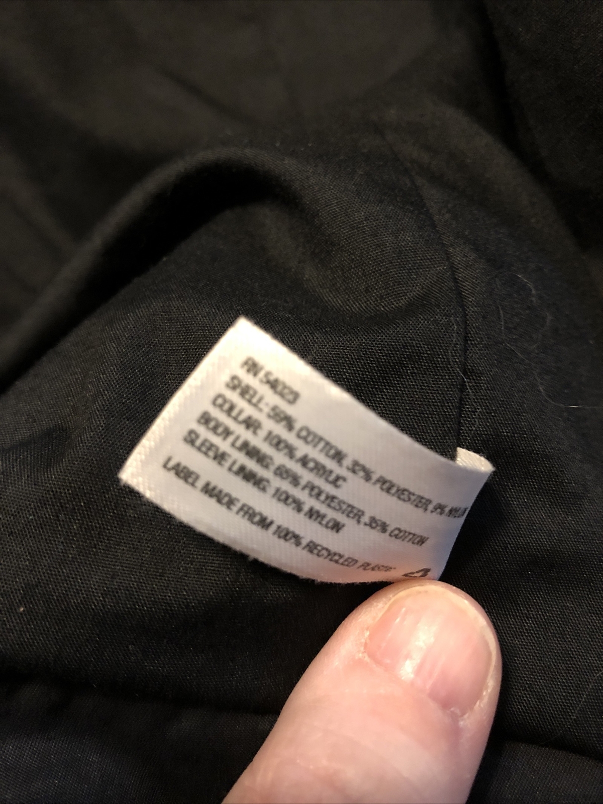 gap black button front mens jacket size large