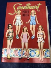 Vintage 1943 Sweetheart Girls Uncut Dolls & Clothing Cut Out Paper Dolls
