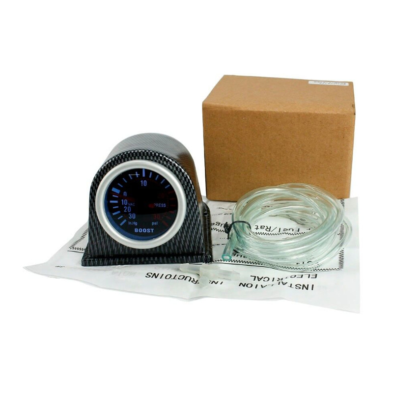 2" 52mm LED Turbo Boost Pressure Gauge – PSI & Vacuum, Needle Pointer With Smoke Lens
