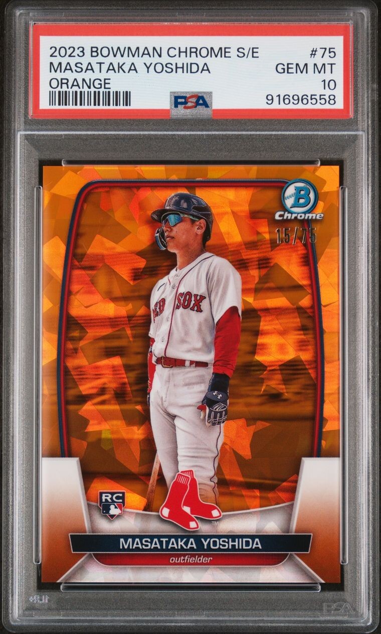 2023 Bowman Chrome Sapphire Masataka Yoshida Orange Sapphire /75 PSA 10
