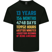T-Shirt D'Anniversaire Des 13 Ans Pour Enfants Garçons Filles