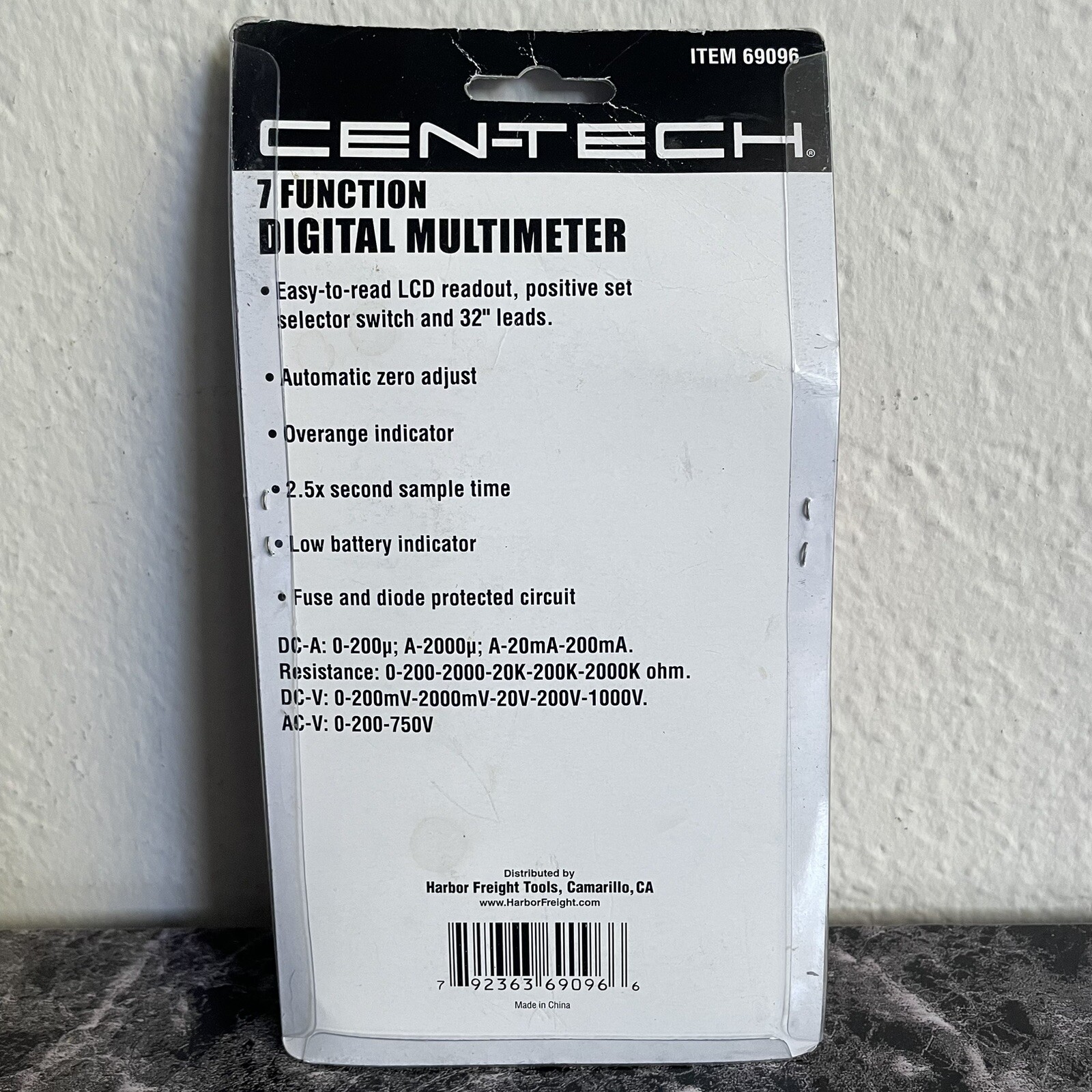 Cen-Tech 7 Function Digital Amp Ohm Volt Meter AC/ DC Voltmeter ...