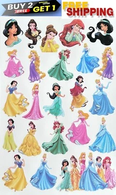Disney PRINCESSES 1 SHEET Temporary Tattoo stickers Kids Birthday Party 25pcs