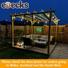 The Heavy Duty Garden Pergola & Decking Kit Pressure Treated Multiple Sizes