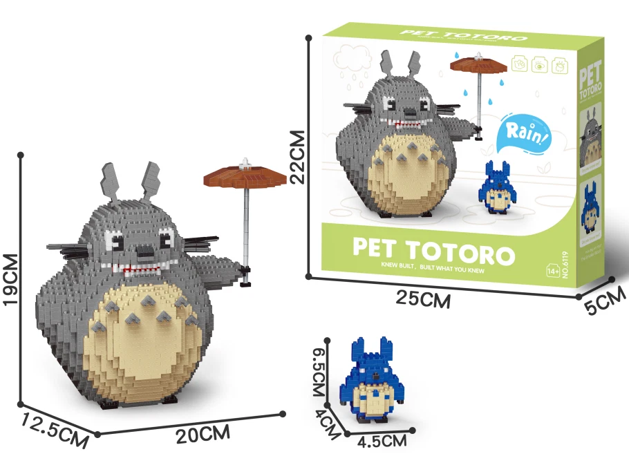 Miniatura Micro-partículas Bloque de Construcción Juguetes del Anime "Mi Vecino Totoro" Foto 2 de 4