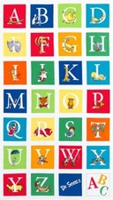 24" X 44" Panel ABC by Dr Seuss ABC's Alphabet Kids Cotton Fabric Panel D661.14