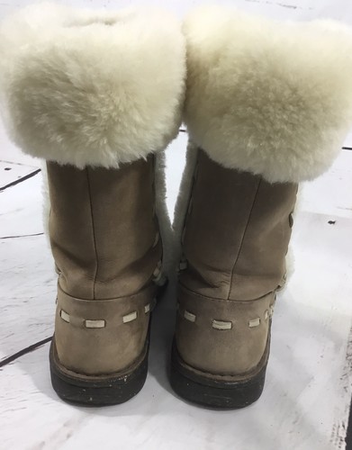 UGG AUSTRALIA ELIJO WOMENS CHESTNUT SHEEPSKIN WINTER BOOTS SZ 5 UGGS 5658 - Picture 6 of 9