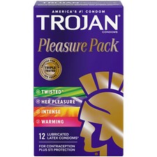 Trojan Condom Pleasures Extended Climax Control Lubricant 12 Pack